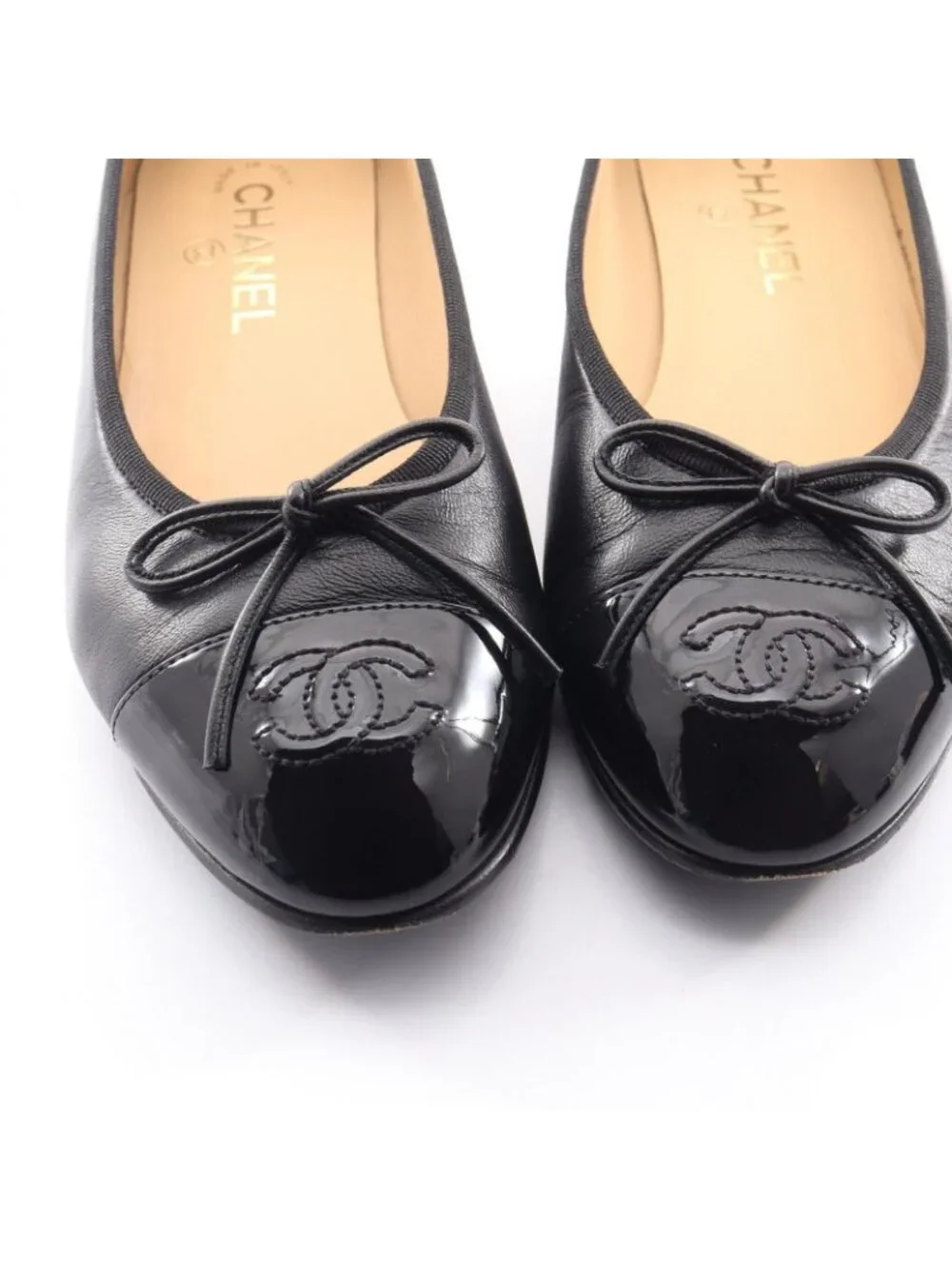 Chanel Pumps Ballerina Leather Patent Flat